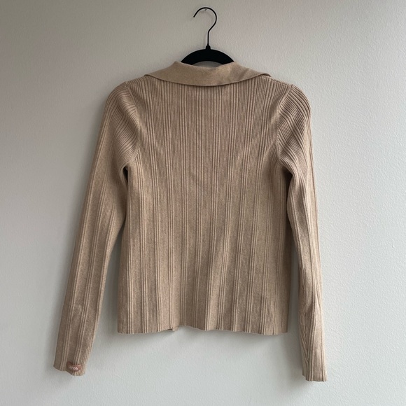 Lunya Cozy Cotton Silk Variegated Rib Cardigan - Adagio Cream s/xs - Picture 9 of 13